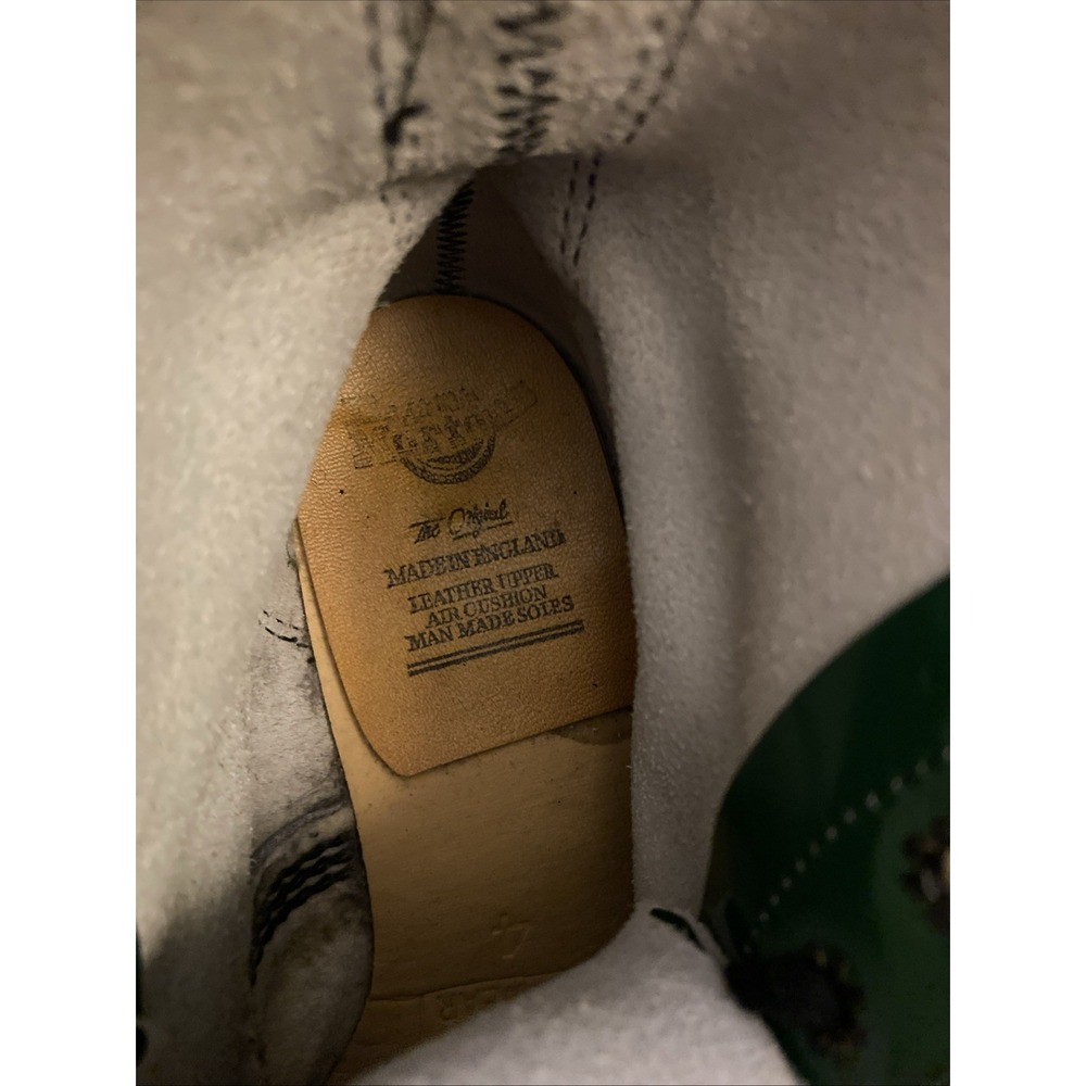 VINTAGE 1990'S SHINY GREEN DR. MARTENS AIRWAIR BOUNCING SOLES SIZE 4 - Picture 6 of 16